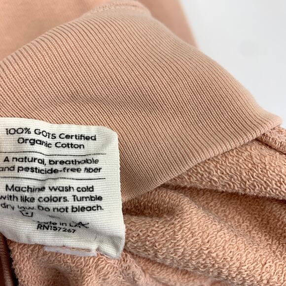MATE The Label Crewneck Sweatshirt Womens XS Organic Cotton Blush Pink Pullover - Picture 6 of 6